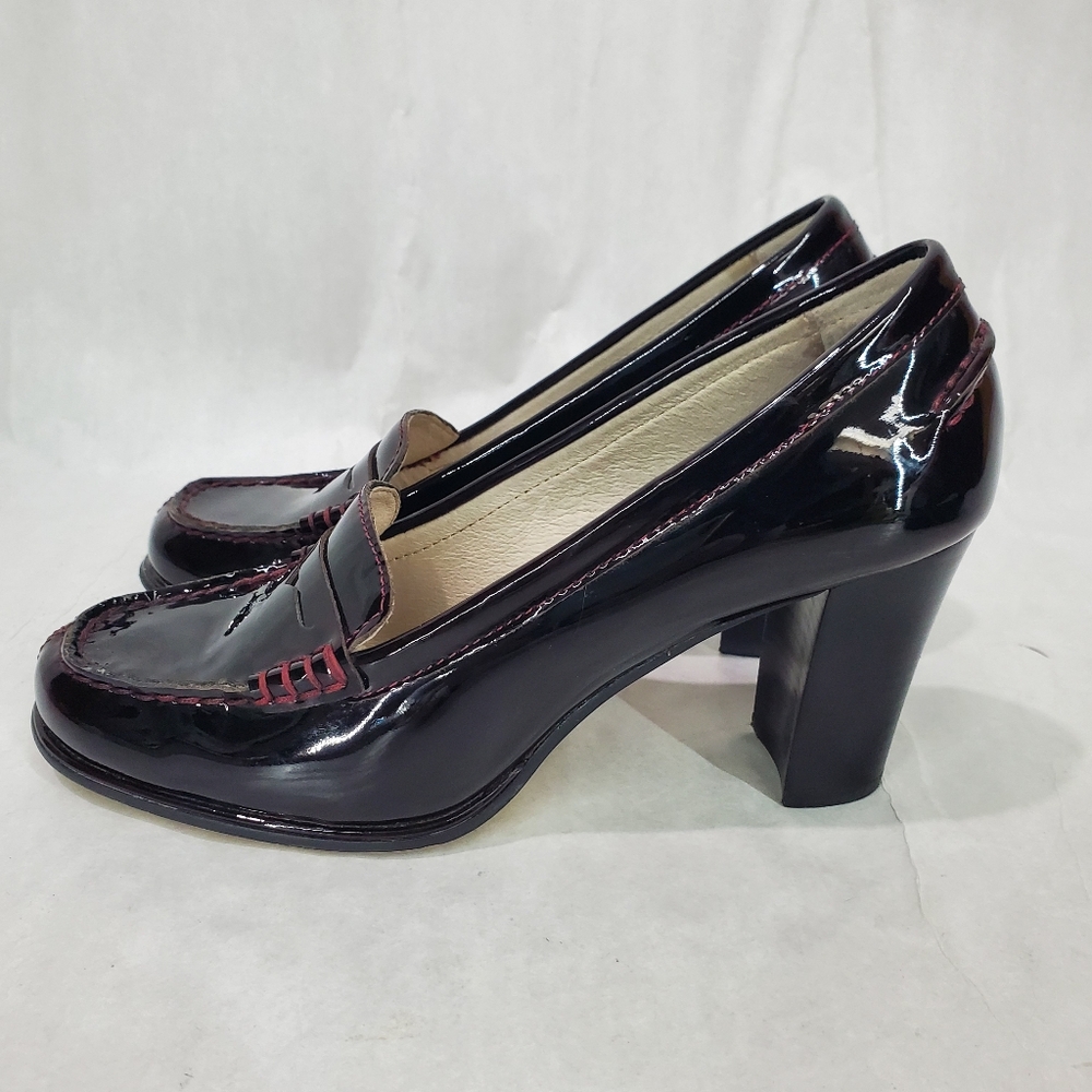 Michael Kors Heels Burgundy Loafers Penny Loafers Office Holidays Patent Leather - Picture 4 of 11